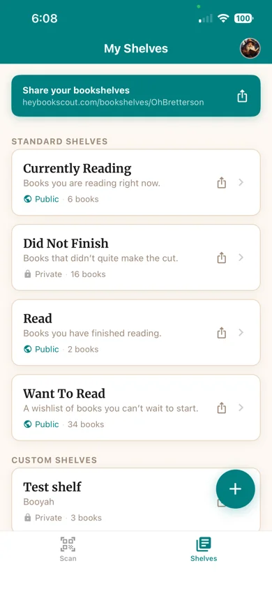 Your bookshelves